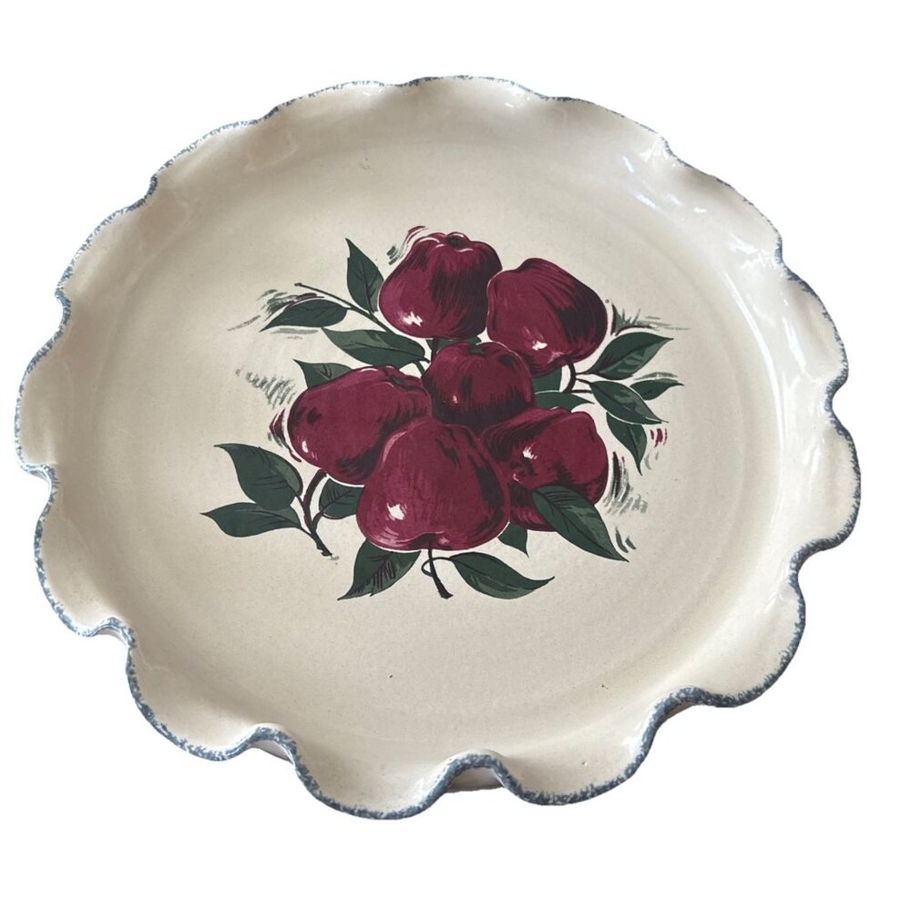 1999 Home & Garden Party Classic Apple Pattern Oval Scalloped Edge-USA-12”